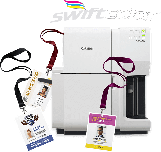 The perfect card printing machine for trade show badging